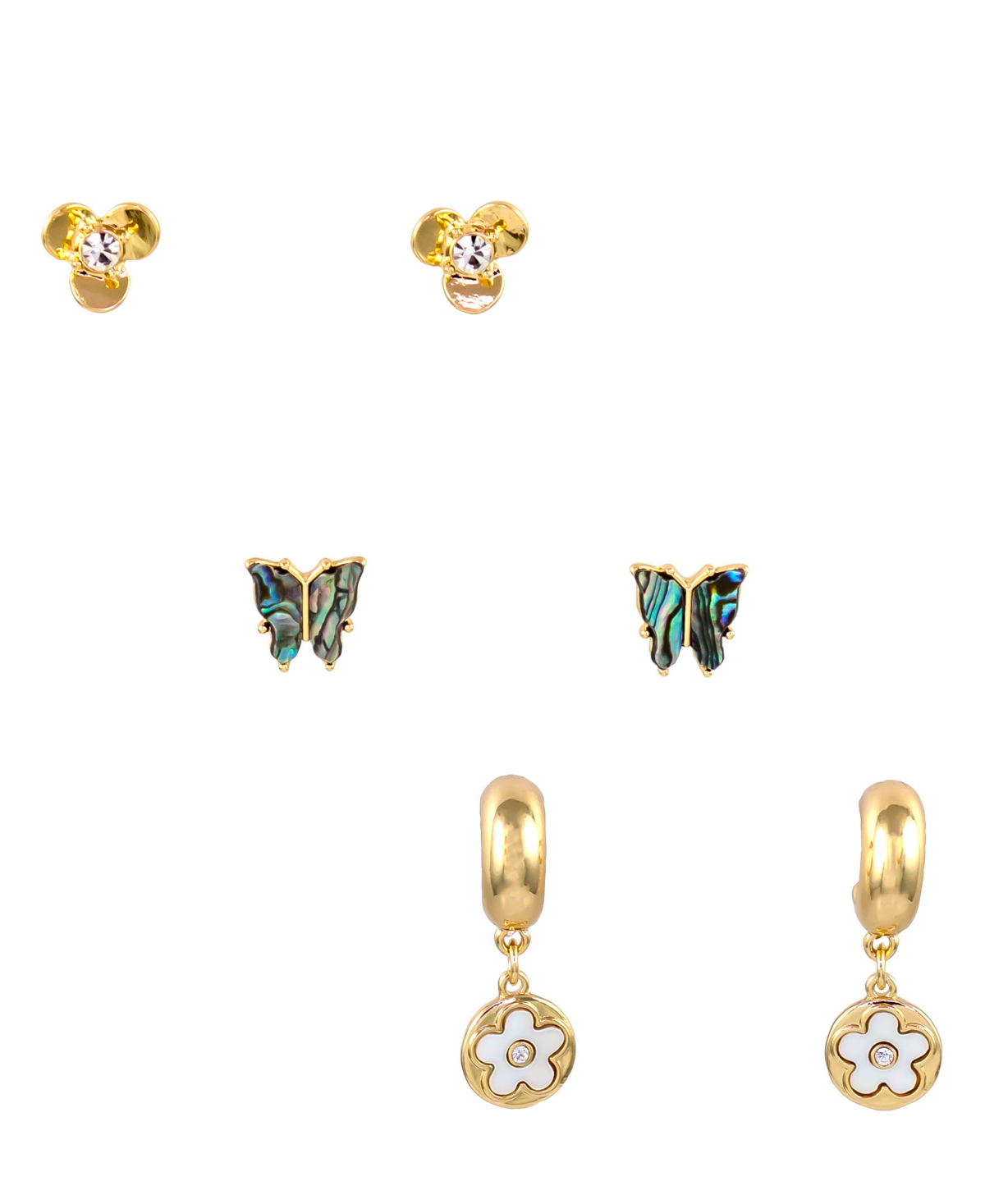 Laura Ashley Stud Earring Set, 6 Piece In Abalone