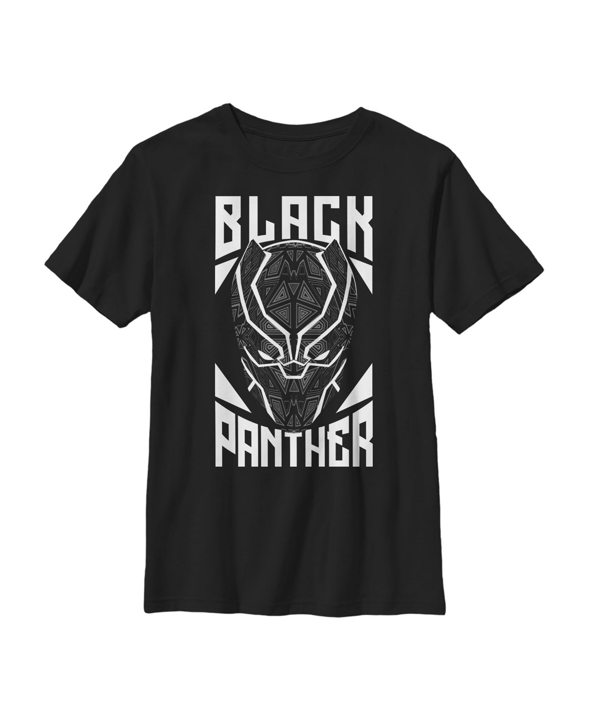 Boy's Marvel Black Panther Adorned Mask Child T-Shirt - Black