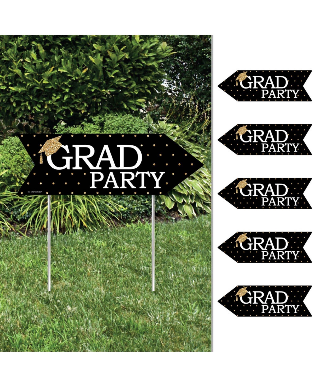 Tassel Worth The Hassle - Gold - Arrow Signs - Double Sided Yard Signs - 6 Ct