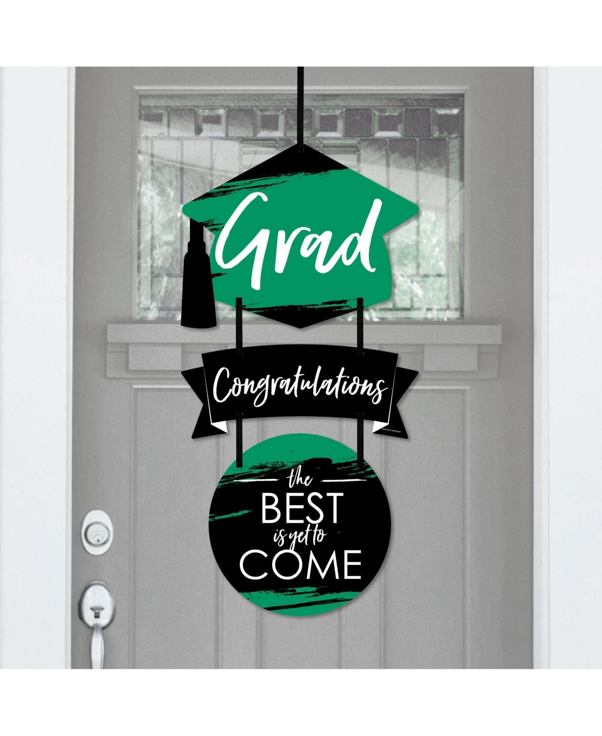 Green Grad - Best is Yet to Come - Hanging Porch Outdoor Front Door Decor - 3 Pc
