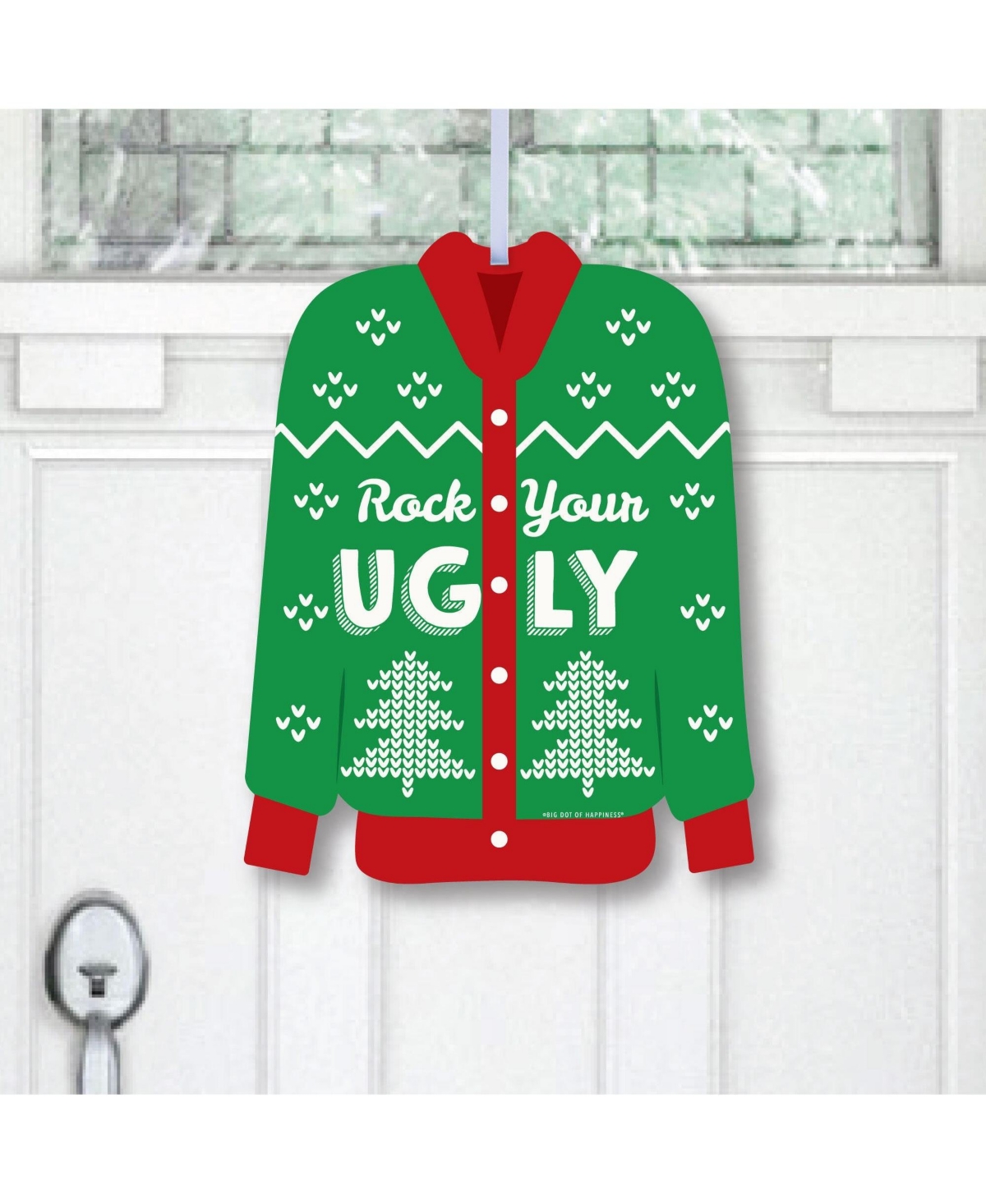 Ugly Sweater - Hanging Porch Christmas Party Outdoor Front Door Decor 1 Pc Sign