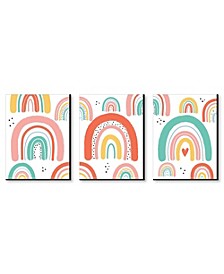 Hello Rainbow - Boho Nursery Wall Art and Kids Room Decor - 7.5 x 10 inches - Set of 3 Prints