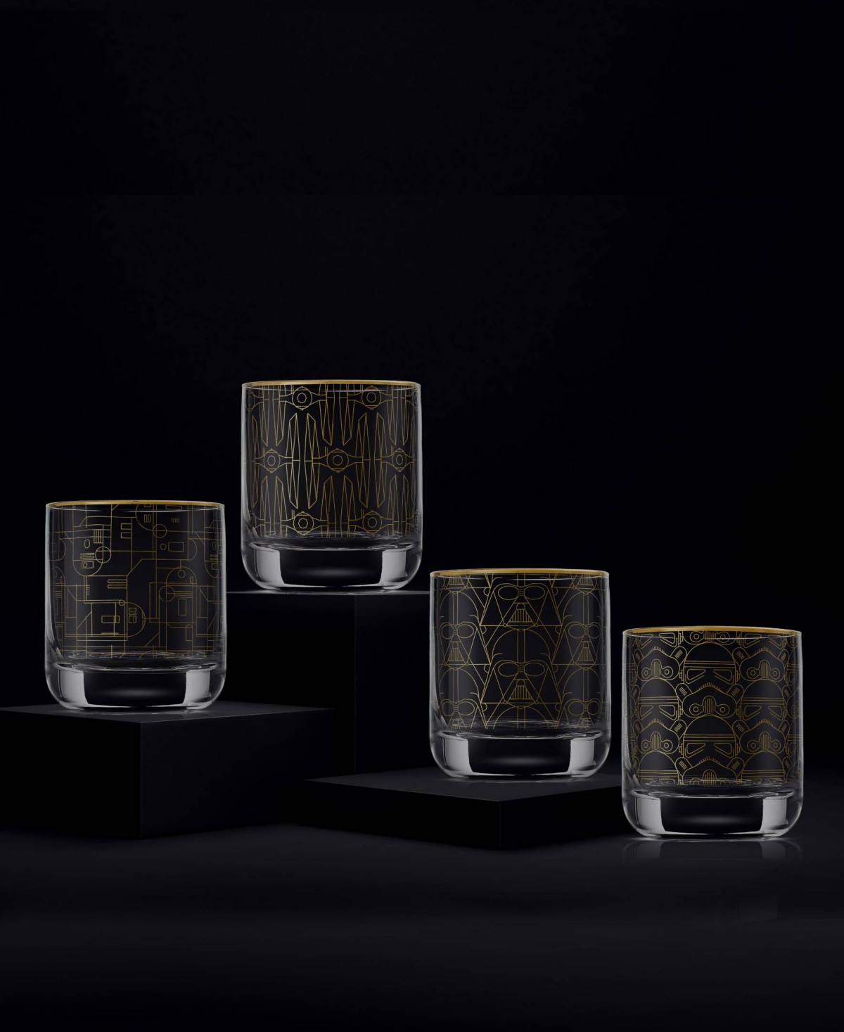 JoyJolt Star Wars Limited Edition Deco Collection Short Glasses, Set of 4