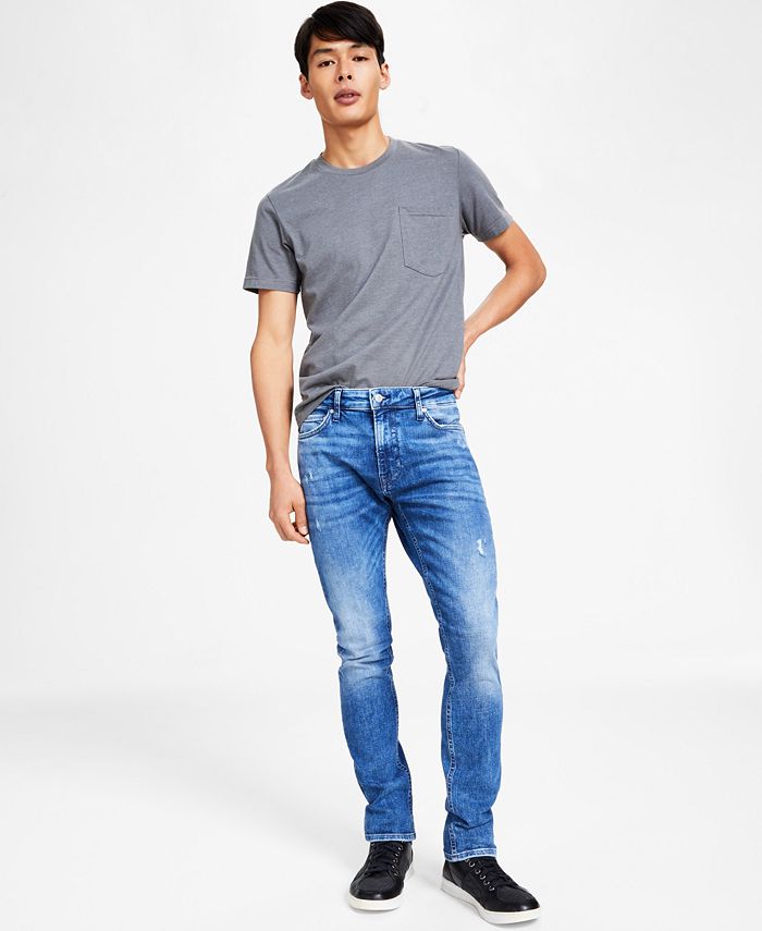 GUESS Men's Skinny-Fit Destroyed Jeans & Reviews - Jeans - Men - Macy's