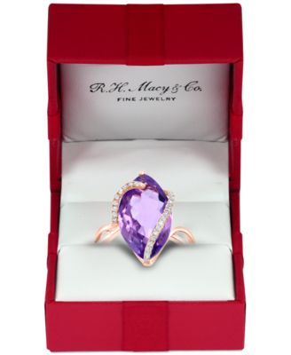 Sunset by EFFY® Marquise-Cut Pink Amethyst (6-7/8 ct. t.w.) and Diamond  (1/8 ct. t.w.) Wrap Ring in 14k Gold (Also in Citrine & London Blue Topaz)