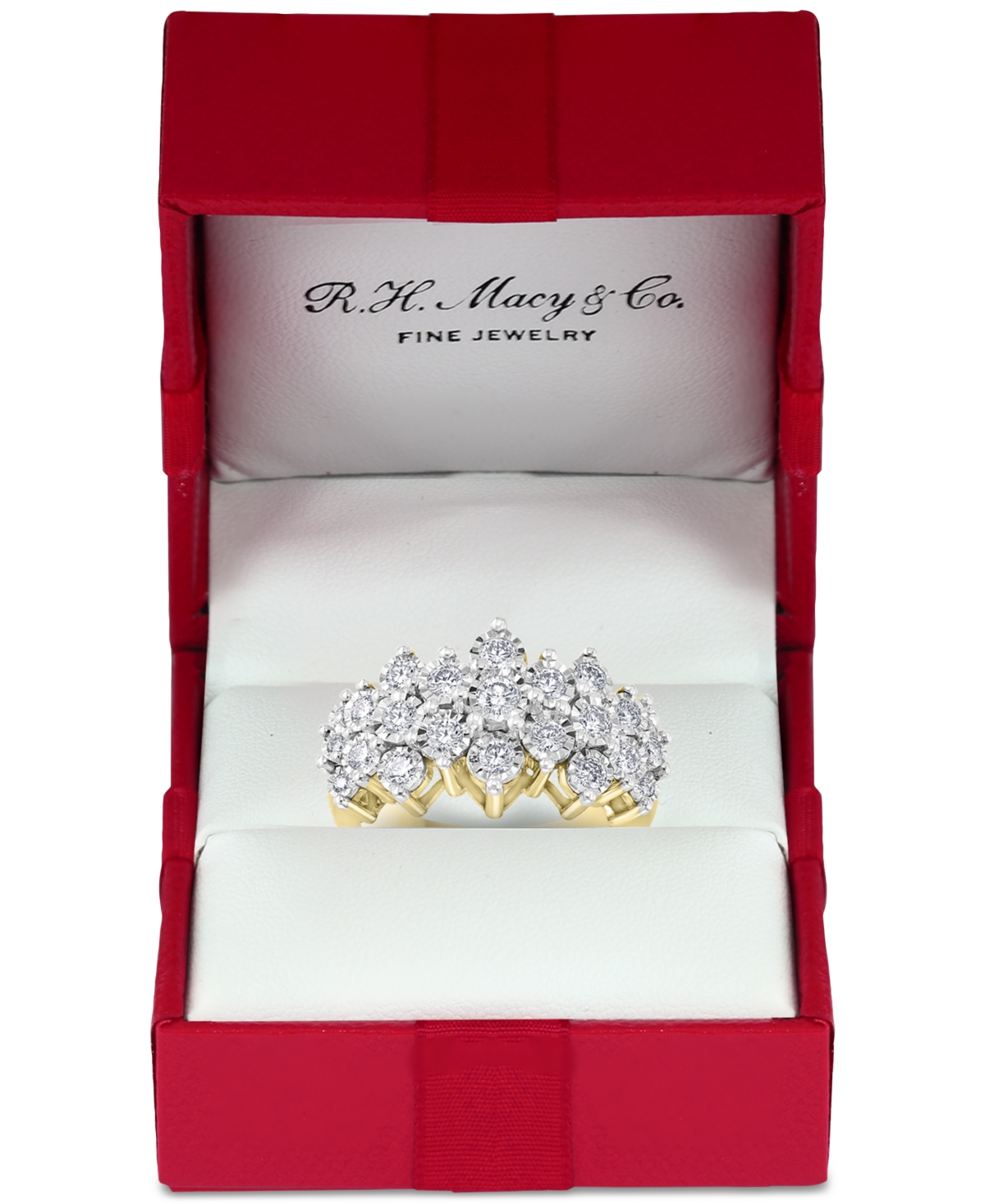 Effy Diamond Cluster Ring (1 ct. t.w.) in 14k White Gold or 14k& White Gold - Yellow/White Gold