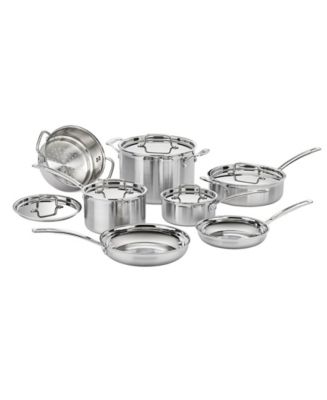 Cuisinart Multiclad Pro Tri-Ply Stainless Steel 12 Piece Cookware Set - Macy's