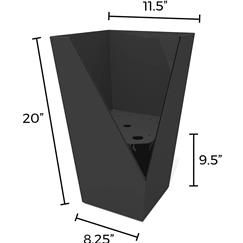 Finley Indoor/Outdoor Plastic Square Planter, Black 20 inches