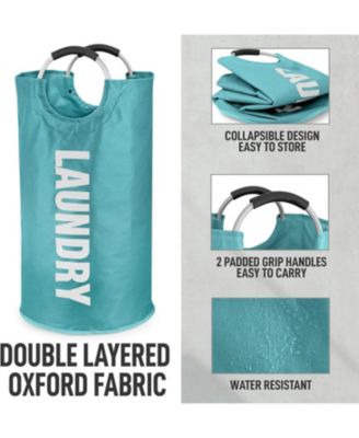 Heavy Duty Laundry Basket - Collapsible Non-Slip Padded With Handles