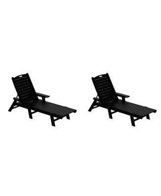 Adirondack Outdoor Chaise Lounge for Patio Garden Poolside (Set of 2)