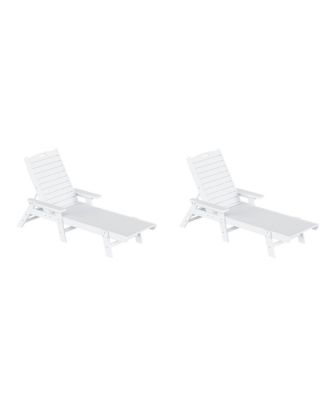 Adirondack Outdoor Chaise Lounge for Patio Garden Poolside (Set of 2)