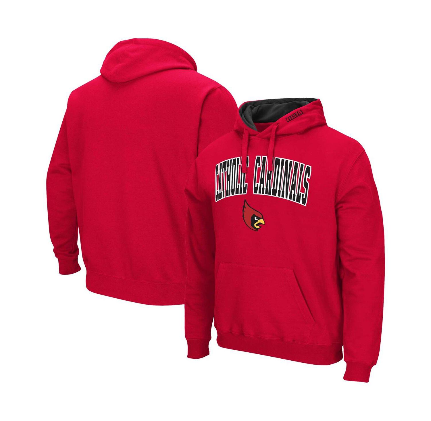 Men's Cardinal Catholic University Cardinals Arch & Logo Pullover Hoodie