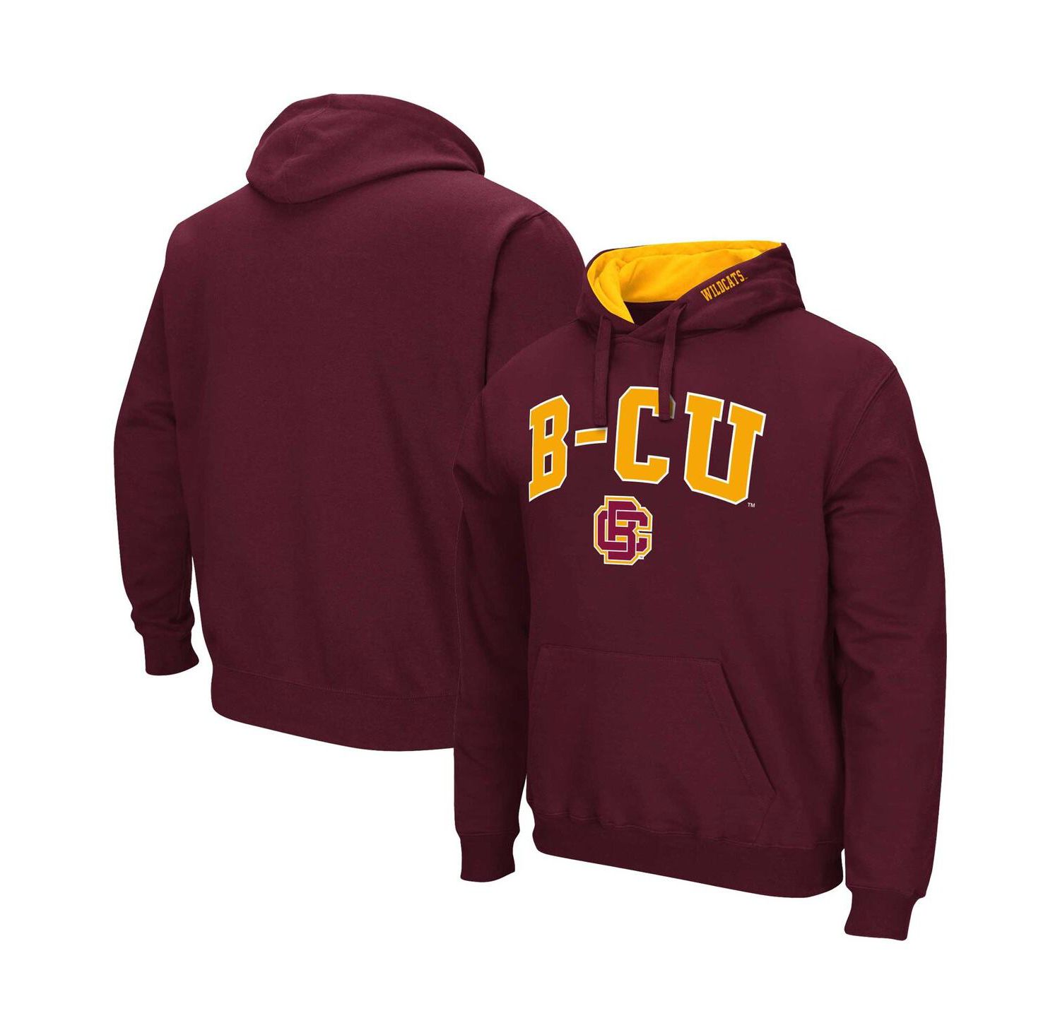 Men's Maroon Bethune-Cookman Wildcats Arch & Logo Pullover Hoodie