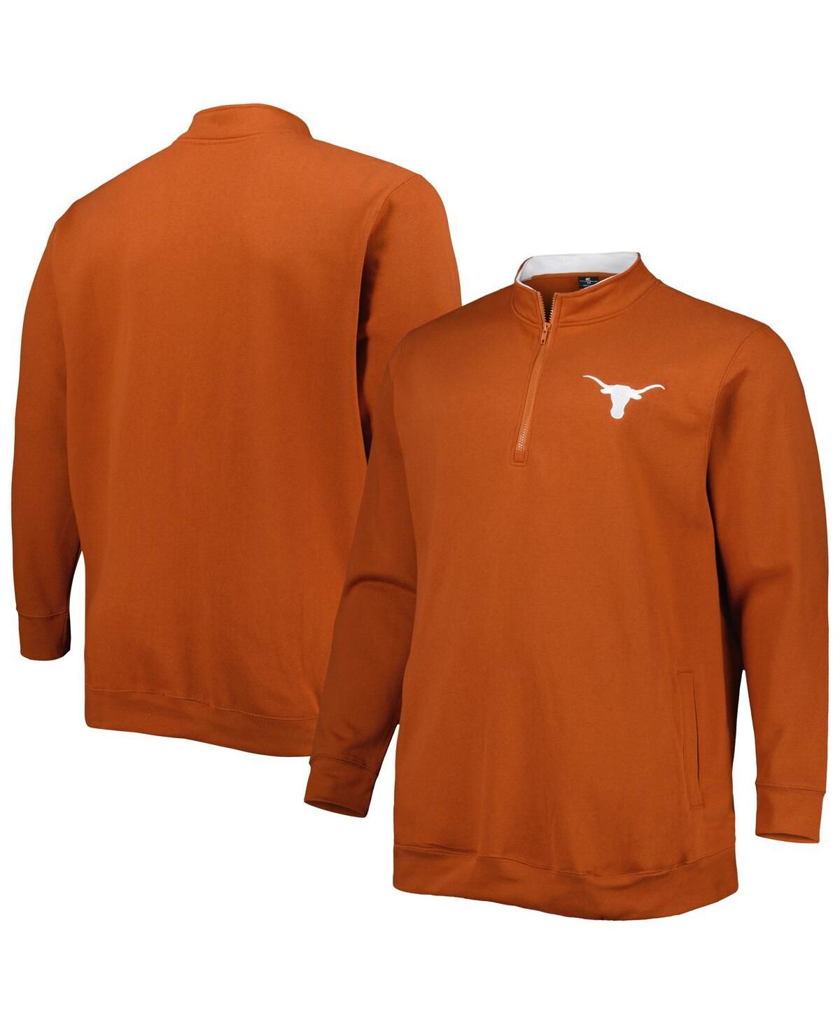 Мужская Техасская оранжевая толстовка Texas Longhorns Big and Tall с логотипом Tortugas на молнии в четверть дюйма