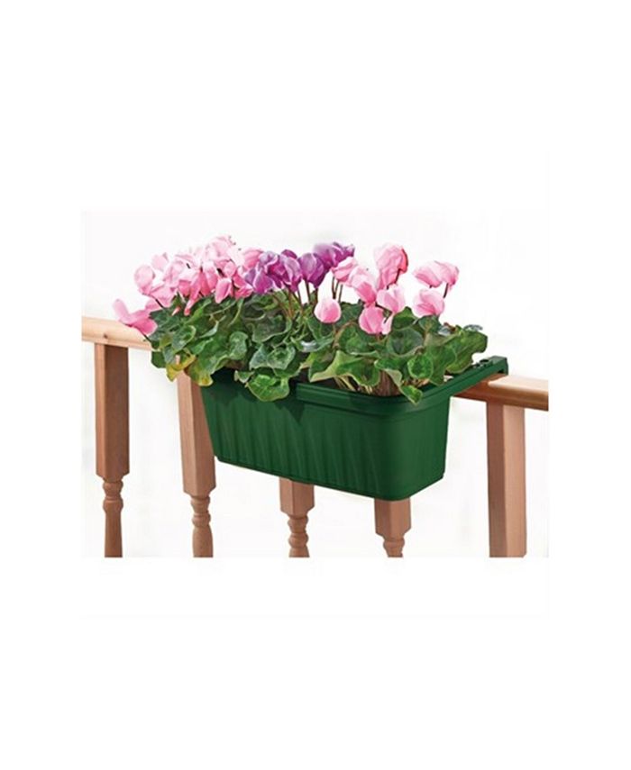 Apollo 30128G Adjustable SelfWatering Railing Planter Green 24 Inch