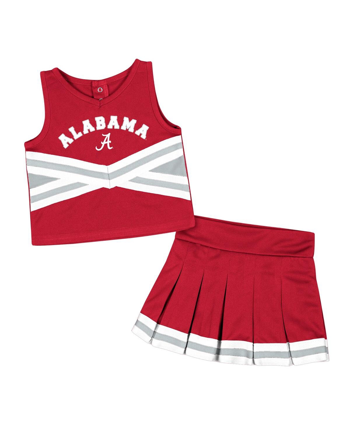 Colosseum Toddler Girls  Crimson Oklahoma Sooners Carousel Cheerleader Set In Crimson