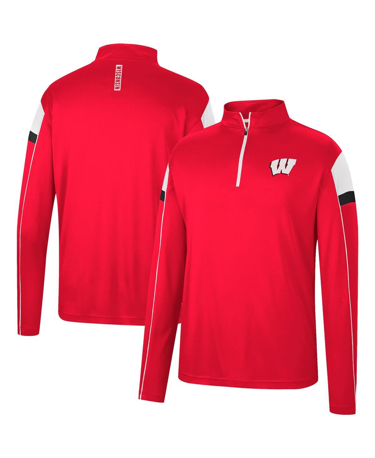 Colosseum Men's  Red Wisconsin Badgers Golf Match Quarter-zip Windshirt