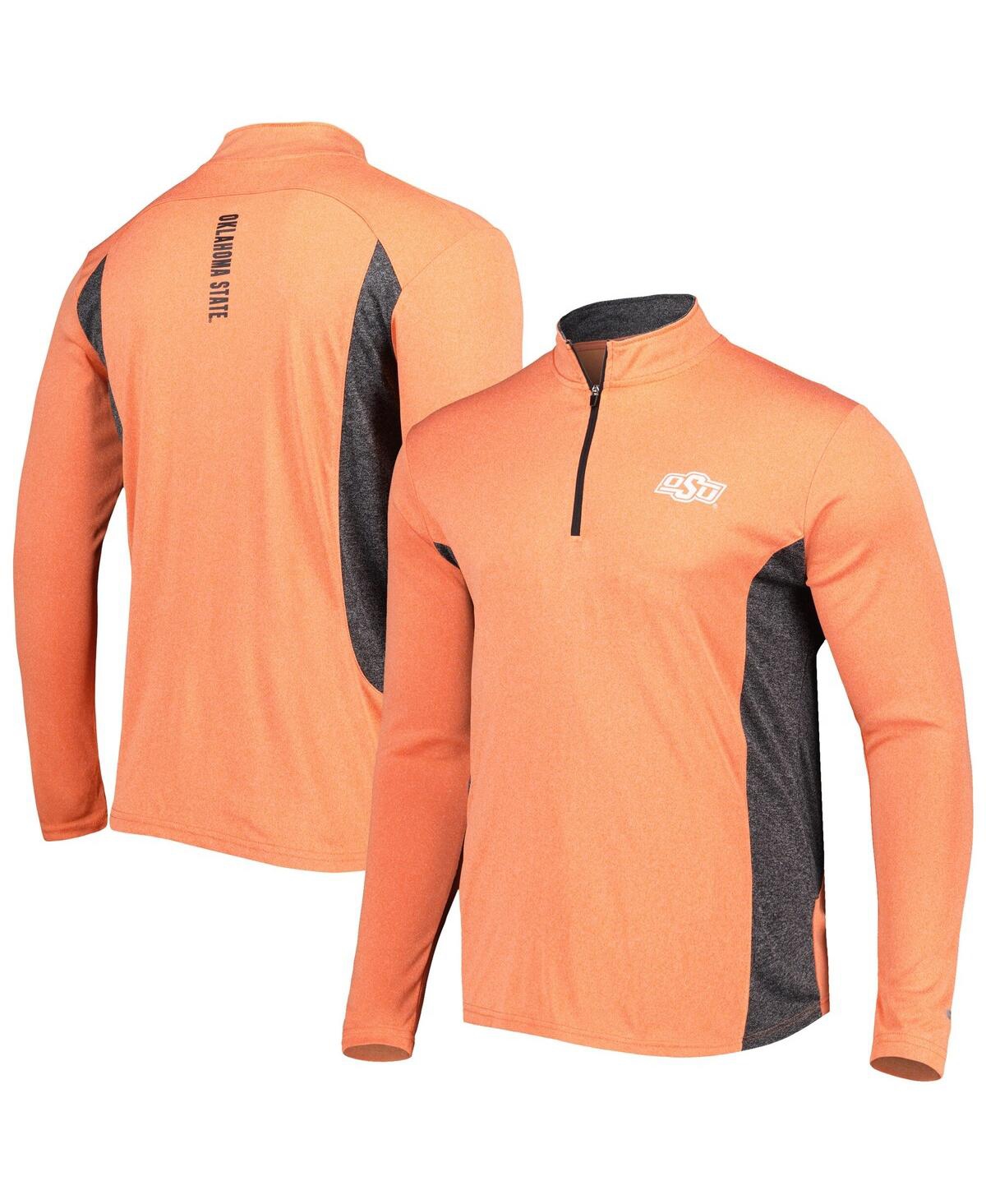 Men's Colosseum Black Oklahoma State Cowboys Audible Quarter-Zip Pullover Windshirt Jacket - Black