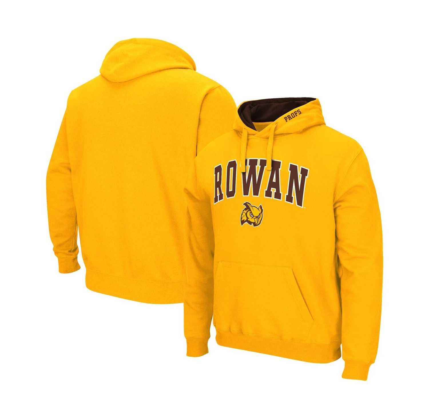 Men's Gold Rowan Profs Arch & Logo Pullover Hoodie