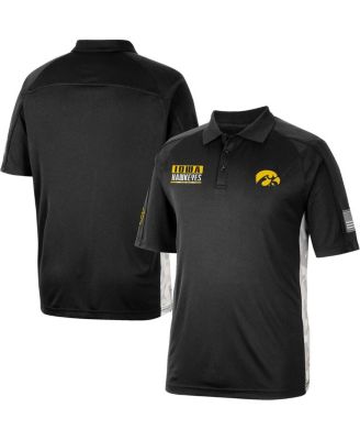 Men's Black Iowa Hawkeyes OHT Military-Inspired Appreciation Snow Camo Polo Shirt