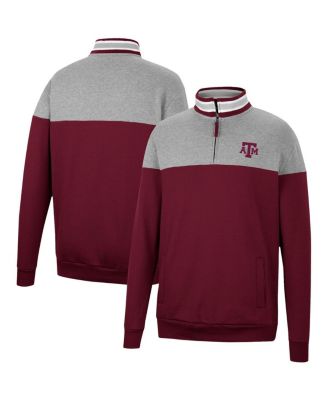 Men's Heathered Gray, Maroon Texas A&M Aggies Be the Ball Quarter-Zip Top