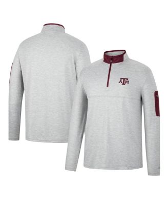 Men's Heathered Gray, Maroon Texas A&M Aggies Country Club Windshirt Quarter-Zip Jacket