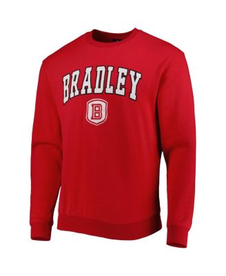Men's Red Bradley Braves Arch Over Logo Pullover Sweatshirt