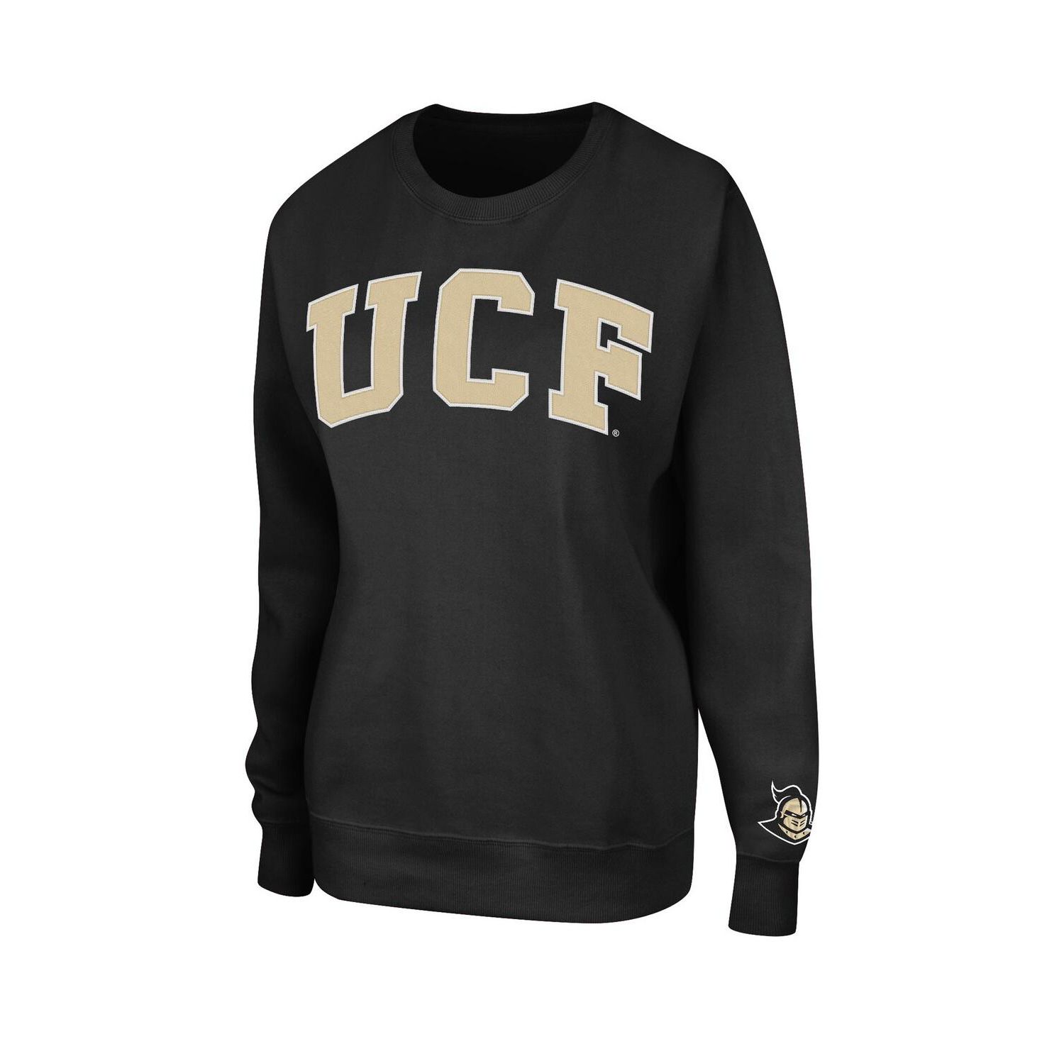 Women's Black UCF Knights Campanile Logo Pullover Sweatshirt