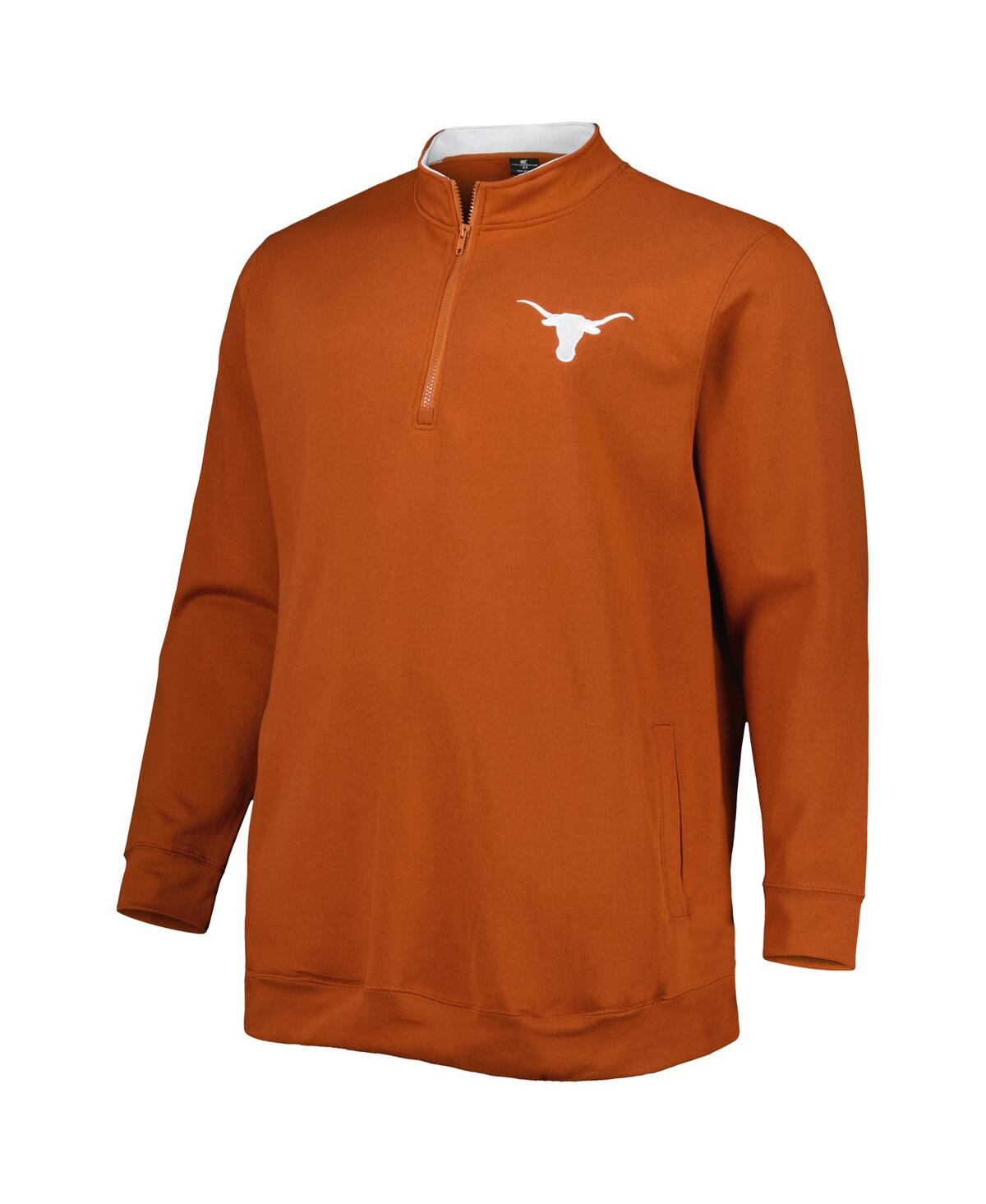 Colosseum Men's  Texas Orange Texas Longhorns Big And Tall Tortugas Logo Quarter-zip Sweatshirt In Texas Orange