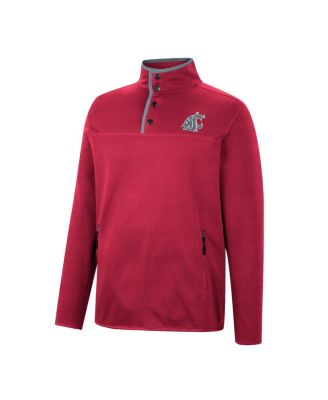 Men's Crimson Washington State Cougars Rebound Quarter-Snap Jacket