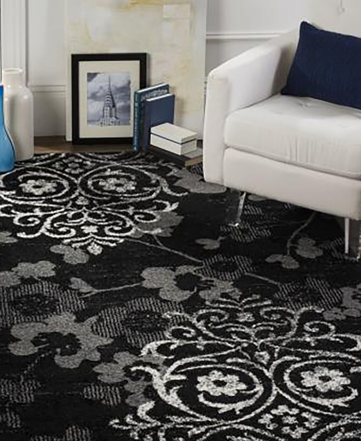 Safavieh Adirondack 114and Silver x Area Rug - Black