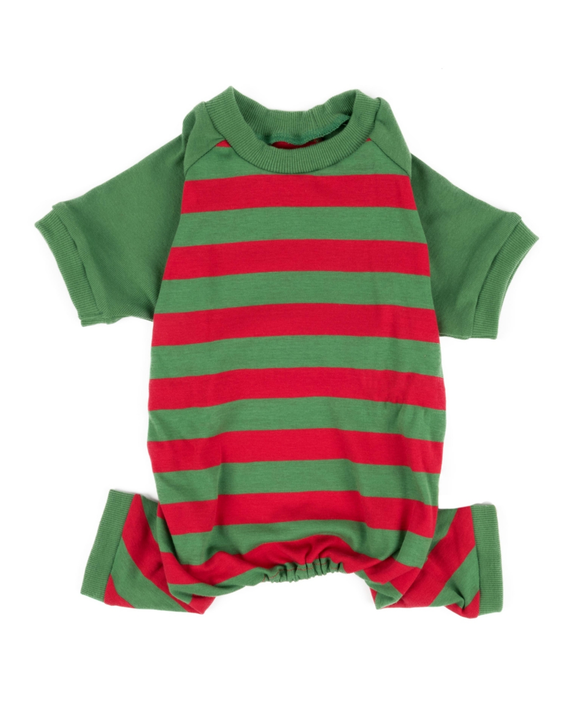 Leveret Dog Cotton Pajamas, Striped Red and Green