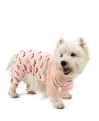 Dog Cotton Striped Print Pajamas