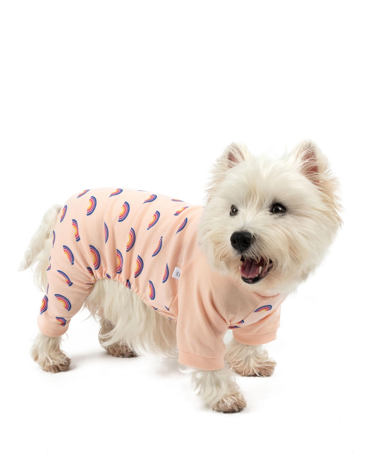 Leveret Dog Cotton Pajama Rainbow Peach