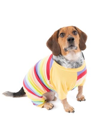 Dog Cotton Striped Print Pajamas
