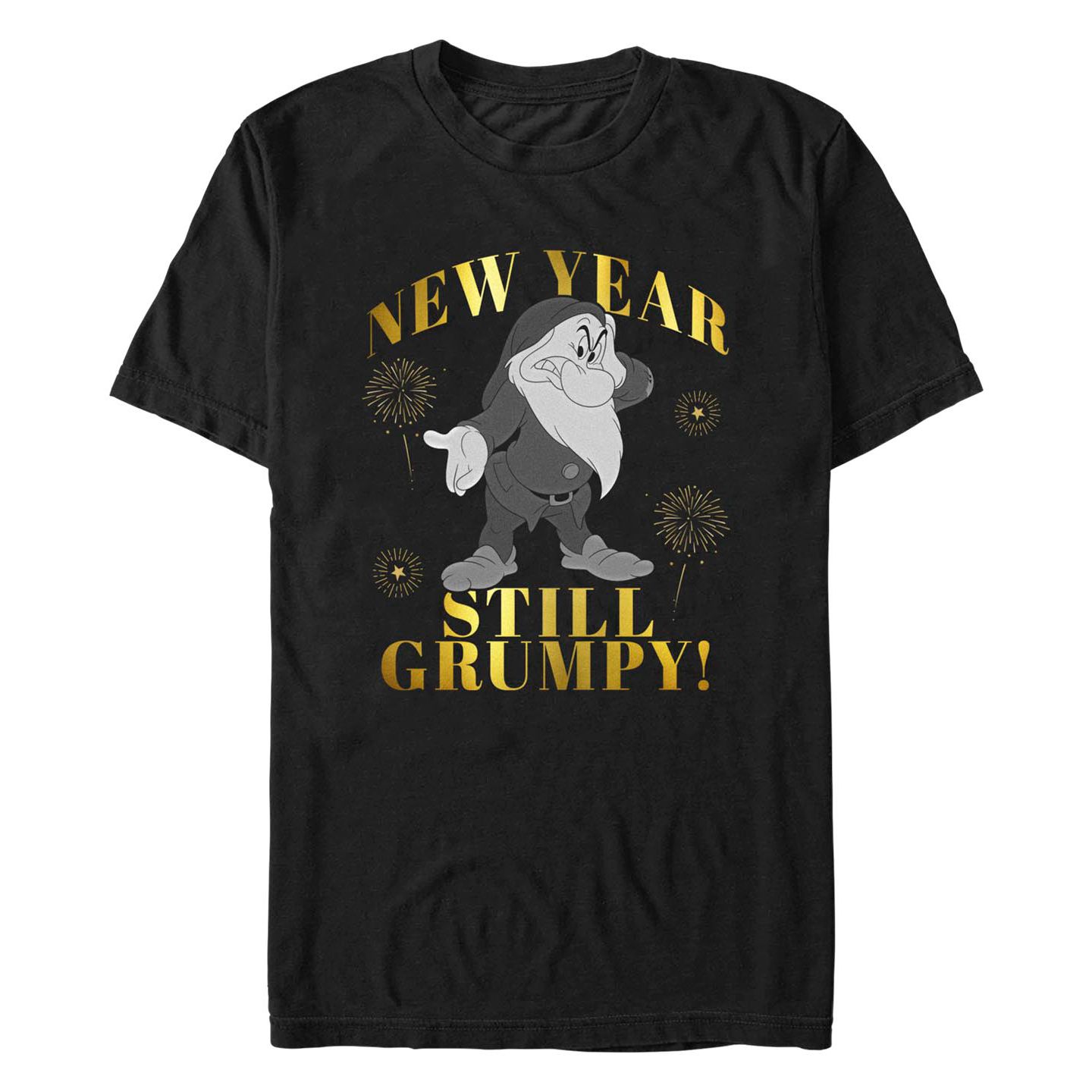 Мужская футболка Fifth Sun Disney Princesses New Year Still Grumpy Short Sleeves, цвет: Чёрный — фото 1