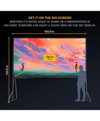 120" Dual Portable Projector Screen with Stand and Carry Case