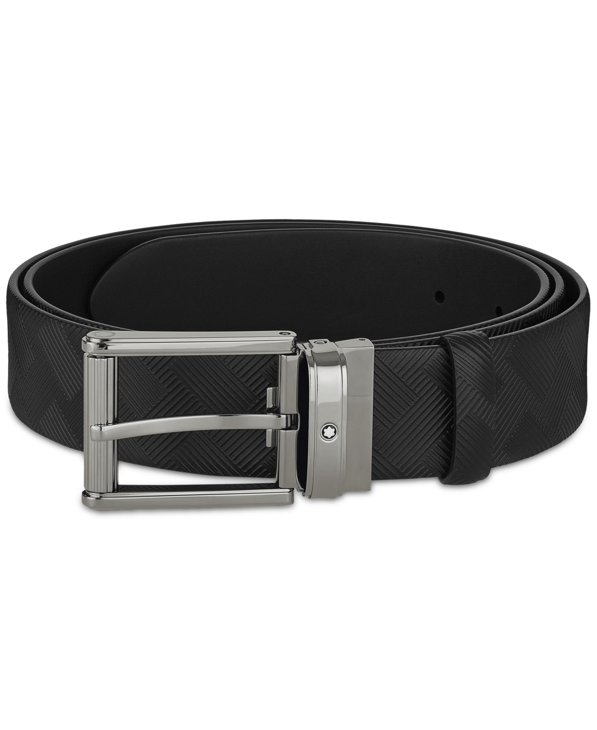 Shop Montblanc Men's Pin-buckle Leather Belt In Black