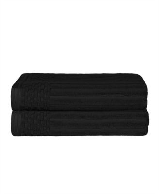 Soho Checkered Border Cotton 2 Piece Bath Towel Set, 54" x 27"