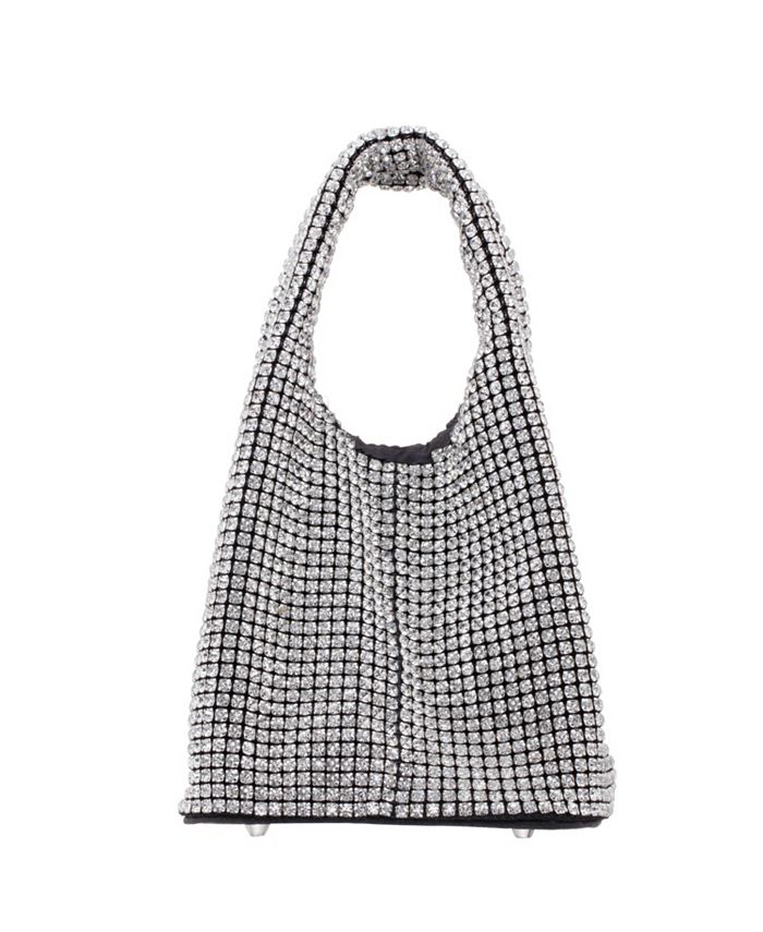 Solid Black Crystal Clutch Bags & Handbags for Women