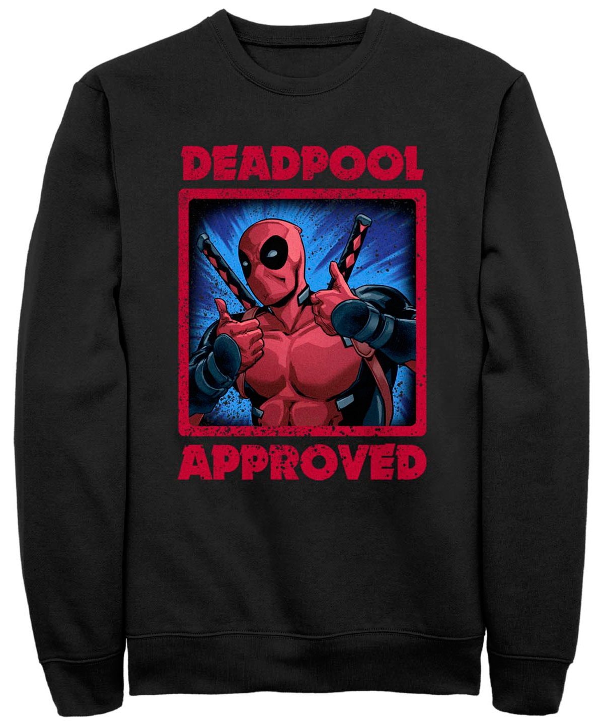 Fifth Sun Men's Deadpool Approved Crew Fleece Pullover In Black