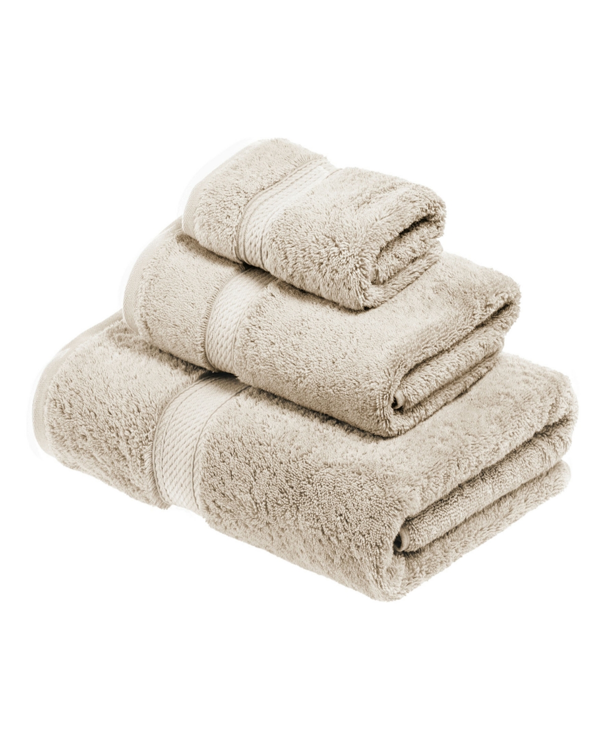 Superior Highly Absorbent Egyptian Cotton 3-piece Ultra Plush Solid Assorted Towel Set Bedding In Stone