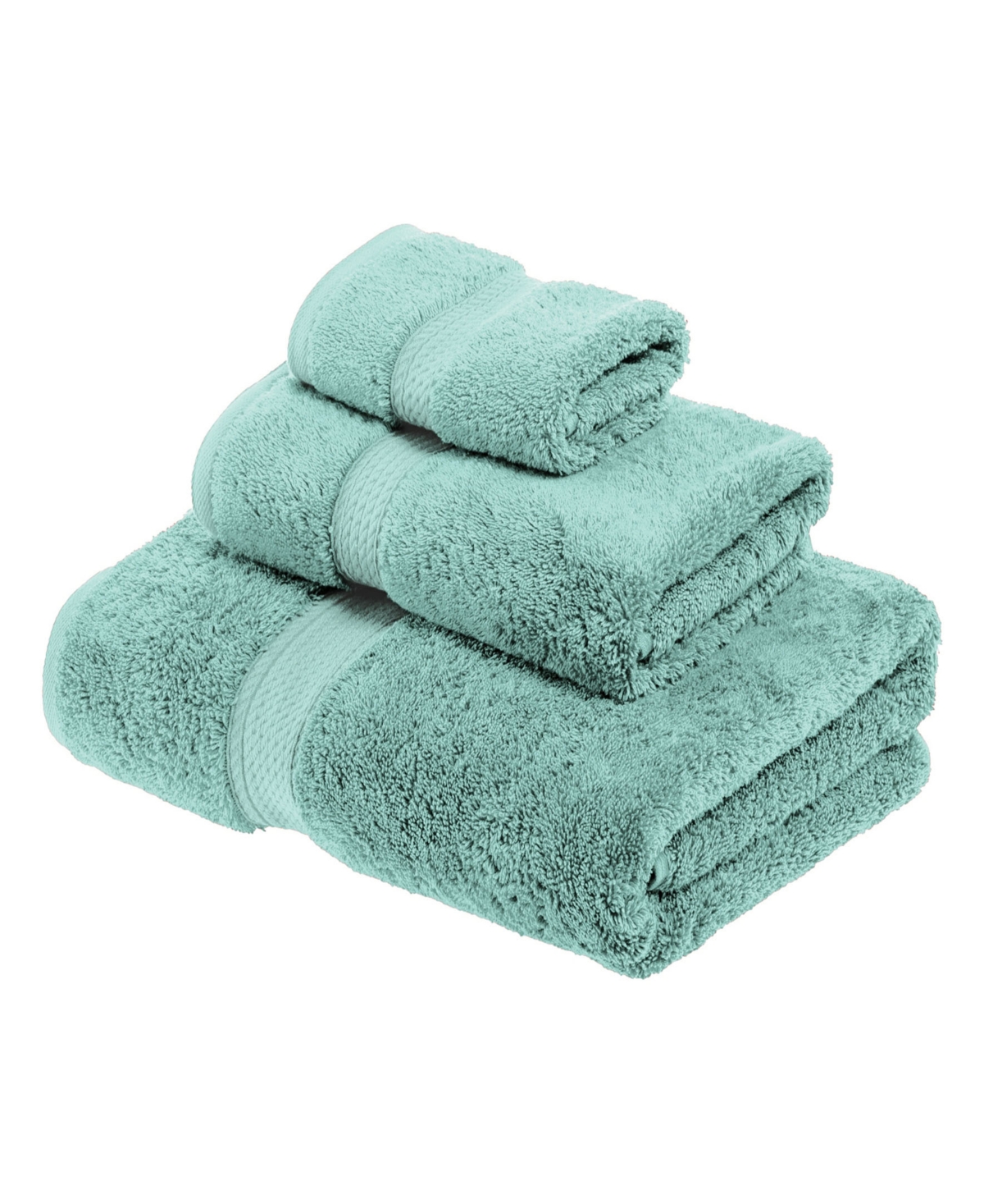 Superior Highly Absorbent Egyptian Cotton 3-piece Ultra Plush Solid Assorted Towel Set Bedding In Sea Foam