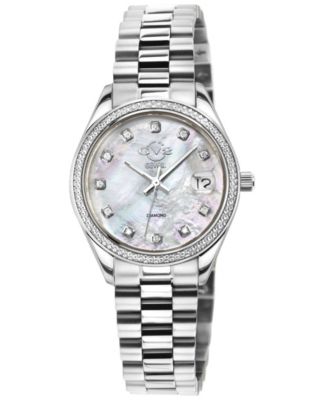 CARDIAminiTIARAシルバーコンパクフィ GV2 by Gevril Women's Naples Swiss Quartz Diamond Silver-Tone