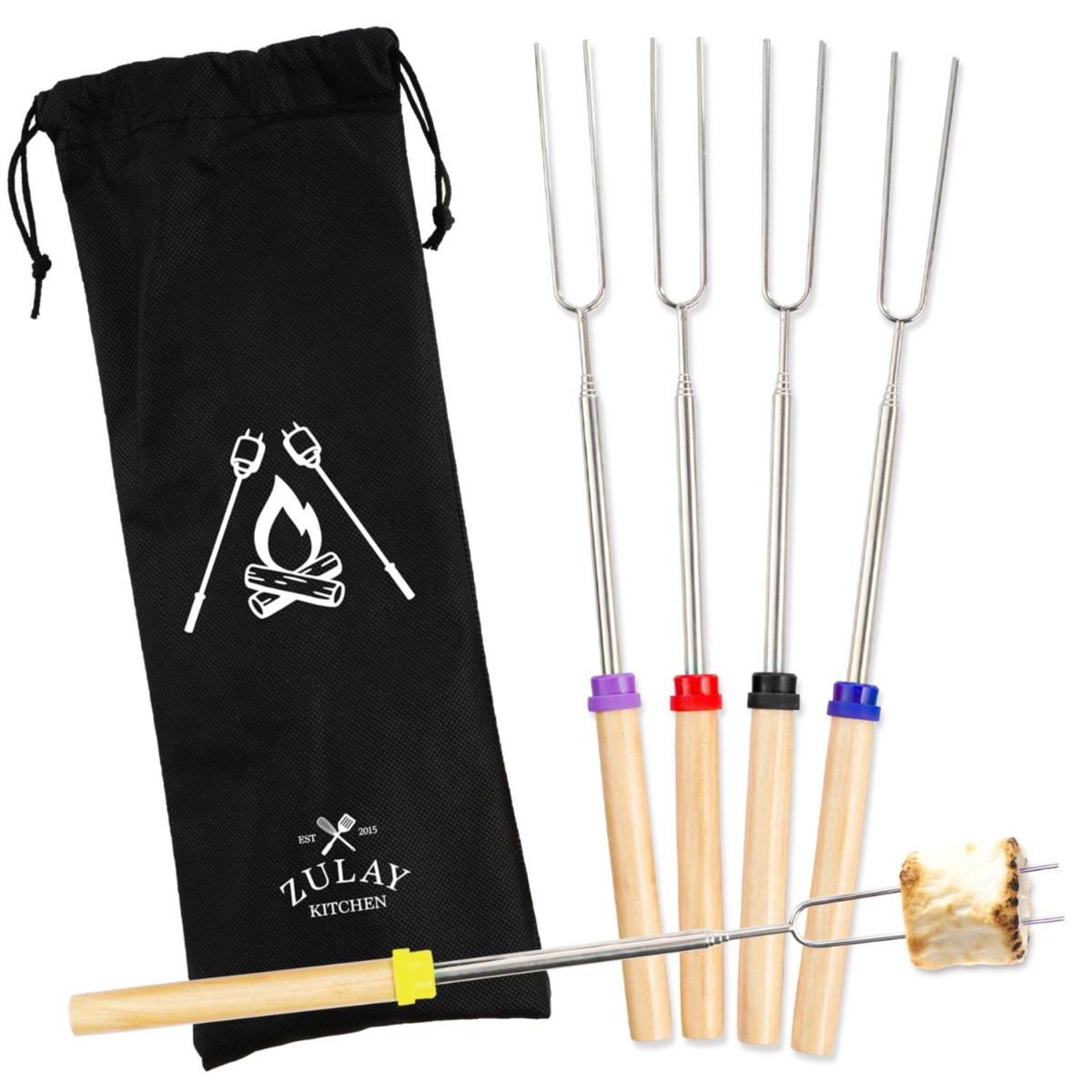 Long Marshmallow Roasting Sticks Extendable Design - Pack Assorted