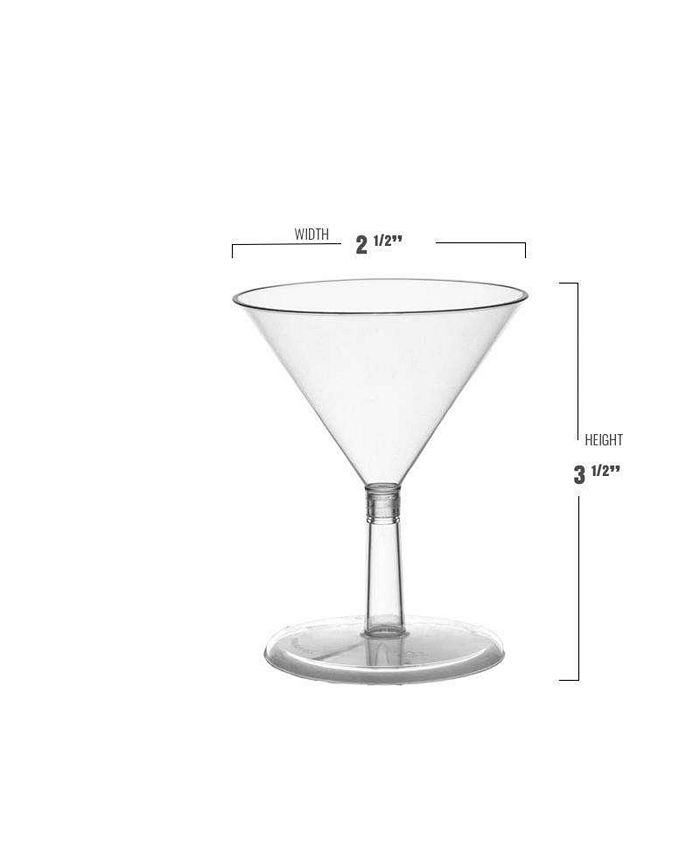 Smarty Had A Party 2 oz. Clear Plastic Mini Martini Shot Glasses (192