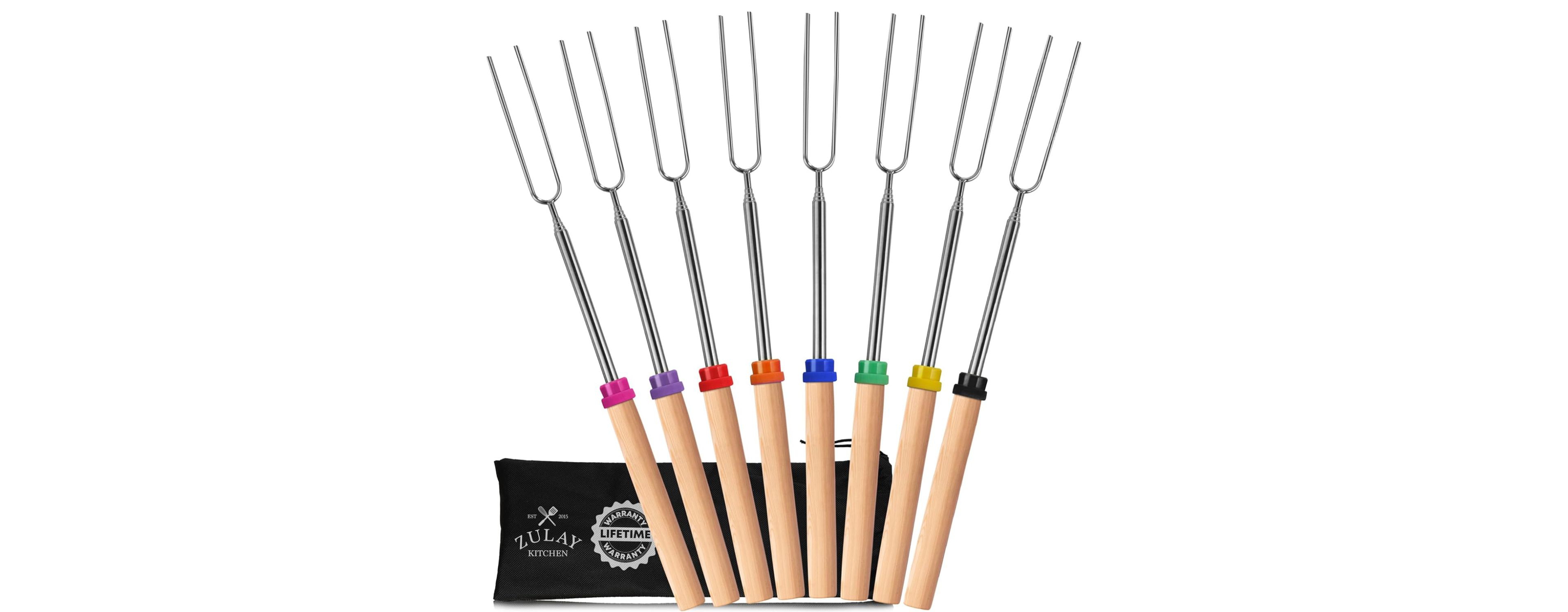 Zulay Kitchen Long Marshmallow Roasting Sticks Extendable Design