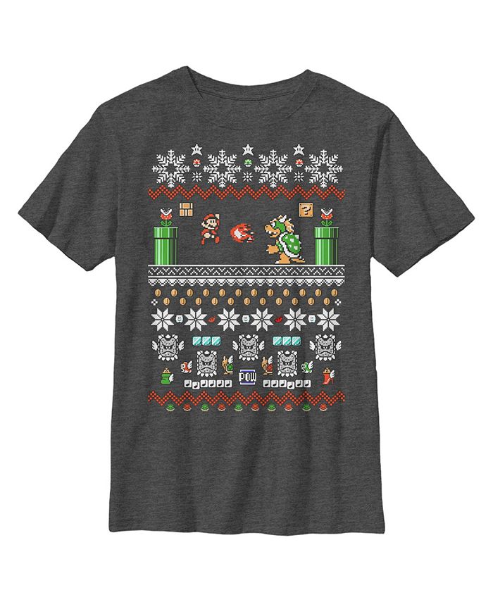 Nintendo Boy s and Bowser Ugly Christmas Sweater Child T Shirt