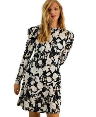 GUESS - Women's Bernadette Floral Puff-Sleeve Mini Dress