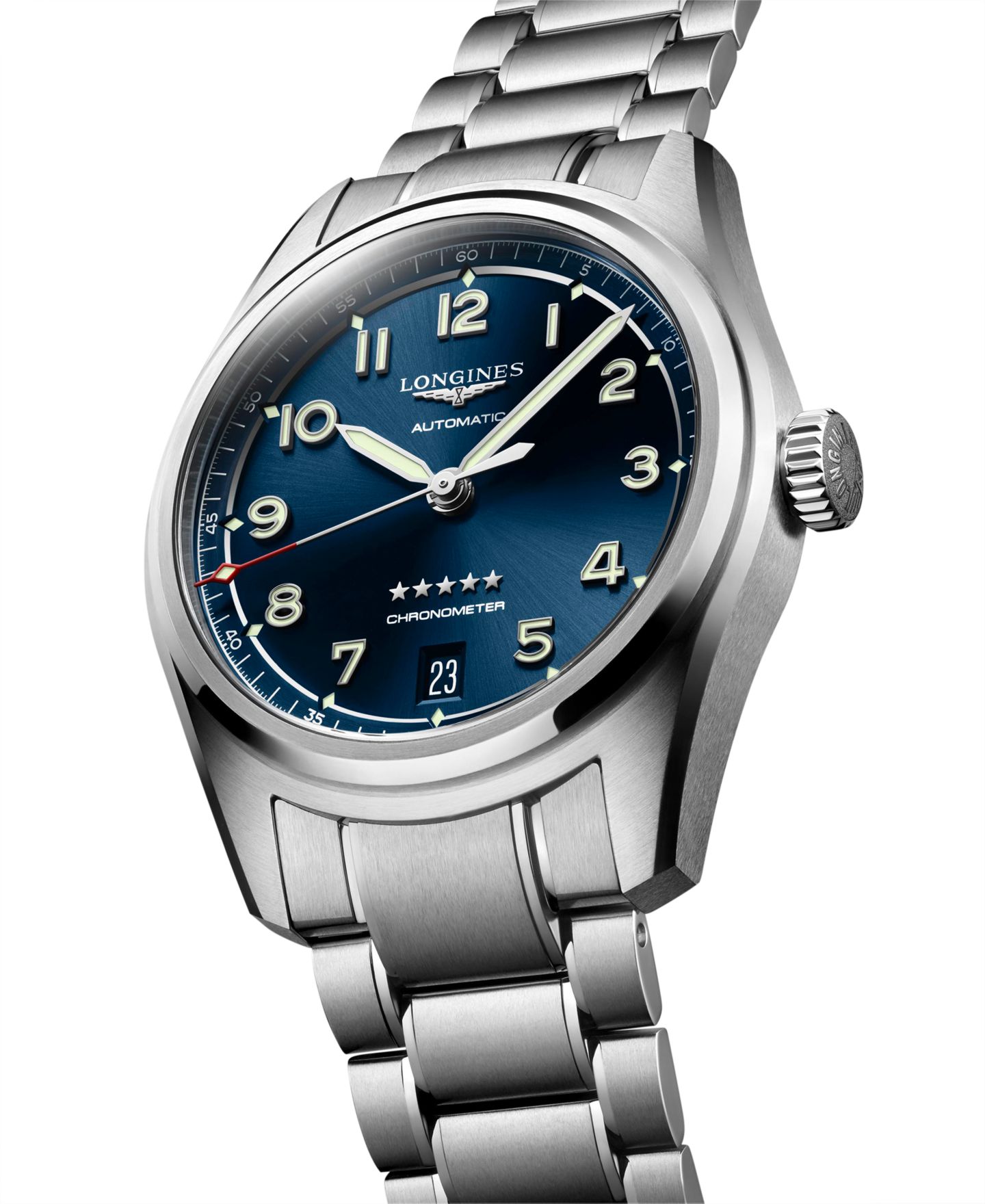 Женские часы Longines Swiss Automatic Spirit Stainless Steel Bracelet Watch 37mm — фото 2